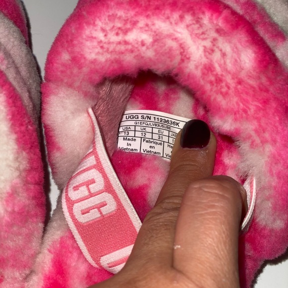 Unisex Ugg Child T Fluff Yeah Slide Marble Slipper - Picture 3 of 3